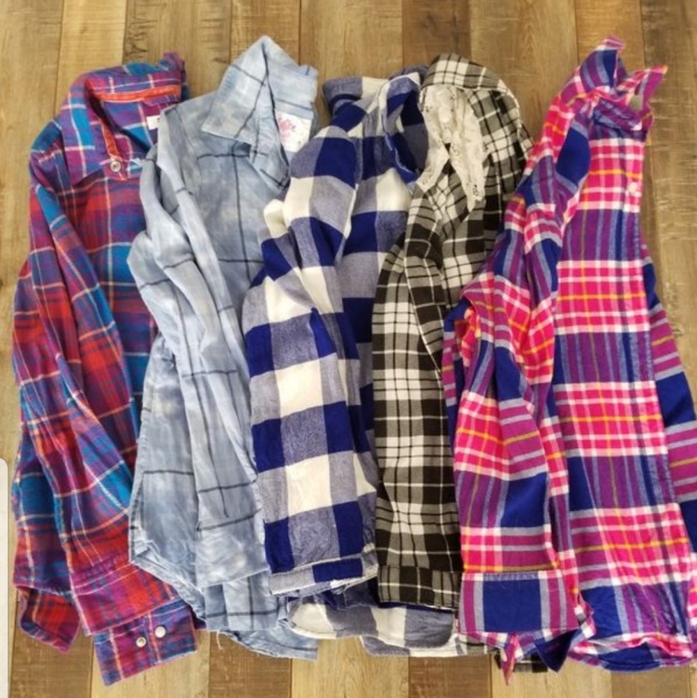 Girls flannel tops bundle